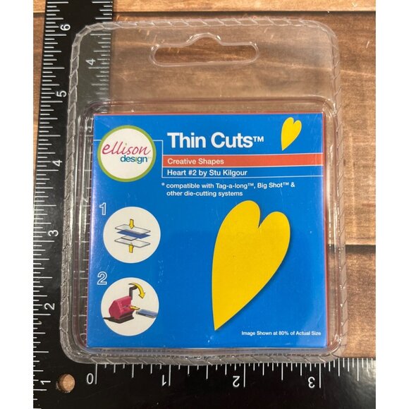 Sizzix 22165 Ellison Thin Cuts Heart #2 Die For Creative Shapes Stu Kilgour - Picture 2 of 2